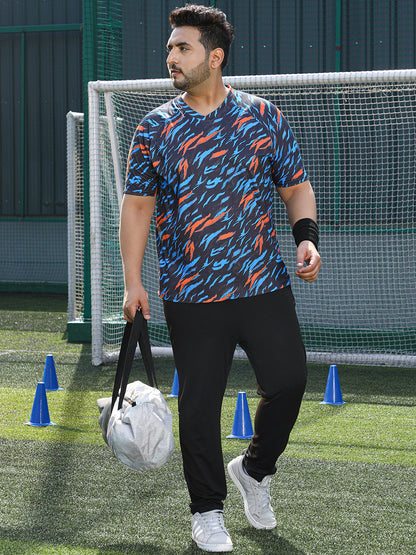 Block-Swirl Activewear T-Shirt
