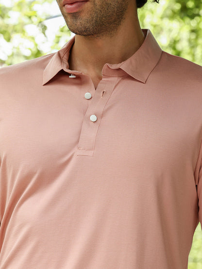 Seamless Ribbed Polo T-Shirt