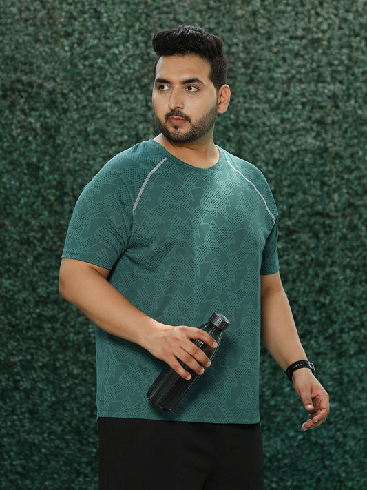Abstract-Imprint Activewear T-Shirt