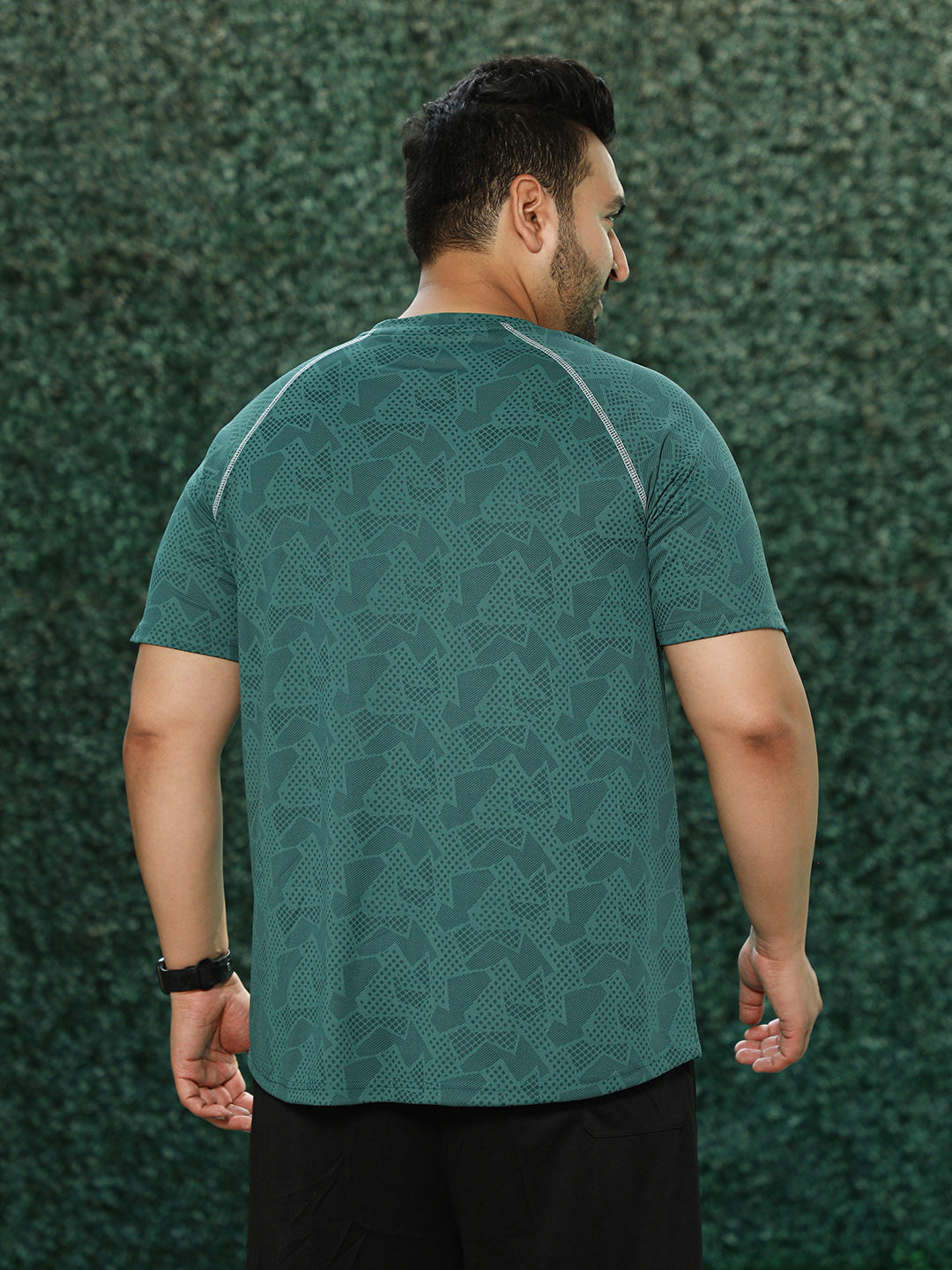 Abstract-Imprint Activewear T-Shirt