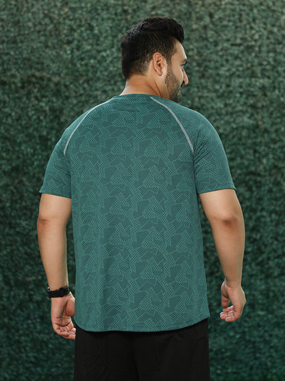 Abstract-Imprint Activewear T-Shirt