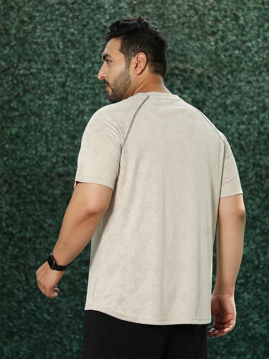 Abstract-Imprint Activewear T-Shirt