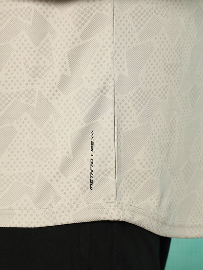 Abstract-Imprint Activewear T-Shirt