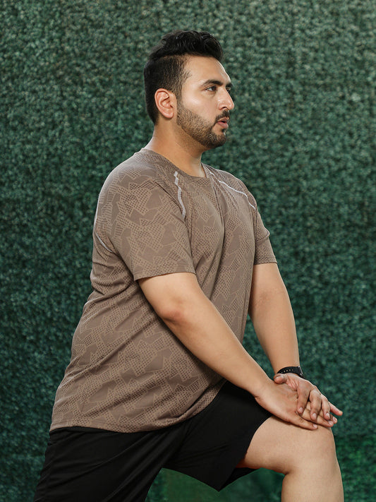 Abstract-Imprint Activewear T-Shirt