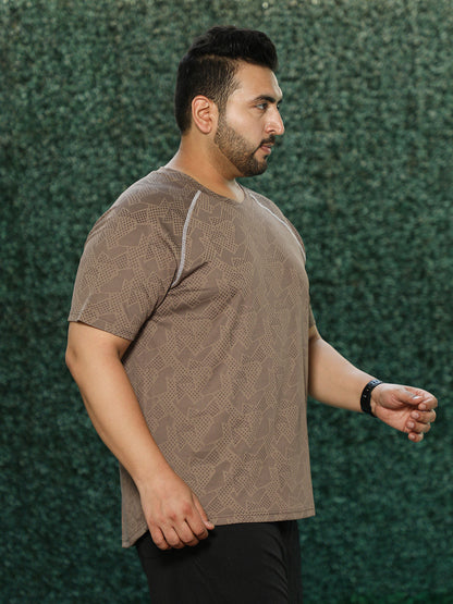 Abstract-Imprint Activewear T-Shirt
