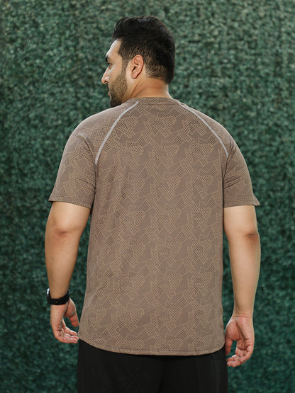 Abstract-Imprint Activewear T-Shirt