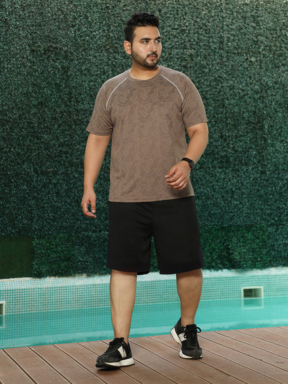 Abstract-Imprint Activewear T-Shirt