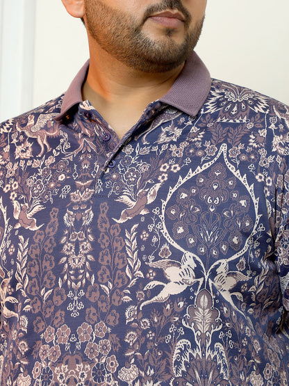Indie Floral Jacquard-Knit Polo T-Shirt