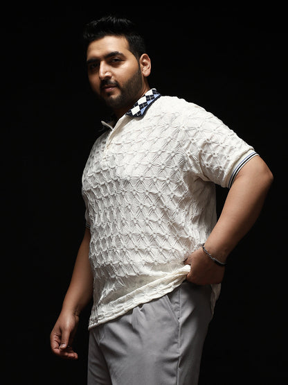 Block Argyle-Knit Polo T-Shirt