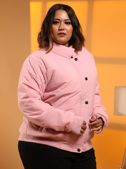 Puffer Jacket With Angled Open Pockets