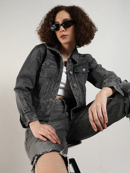 Acid-Wash Denim Jacket
