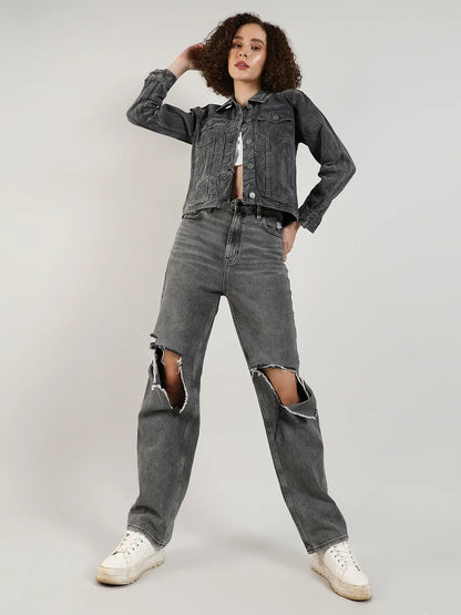 Acid-Wash Denim Jacket