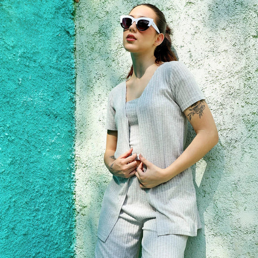 Ribbed Co-Ord Set (3-Piece)