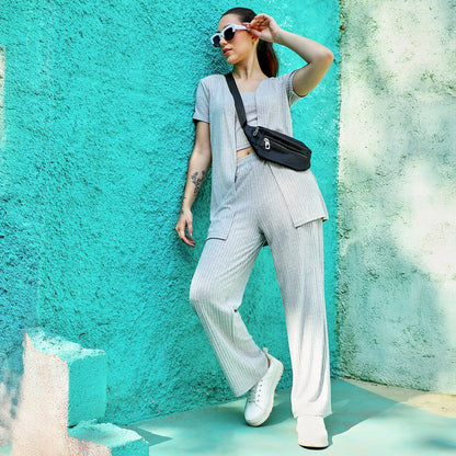 Ribbed Co-Ord Set (3-Piece)