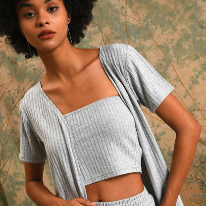 Ribbed Co-Ord Set (3-Piece)