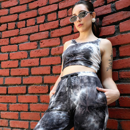 CHARCOAL GREY TIE-DYE CO-ORDS SET