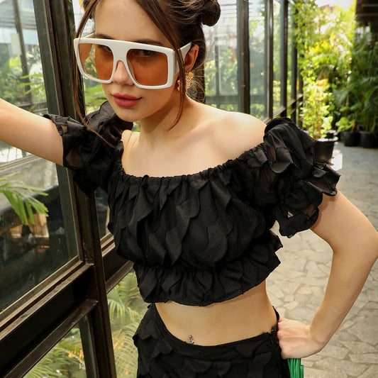 Sheer Self-Design Co-Ord Set With Slit