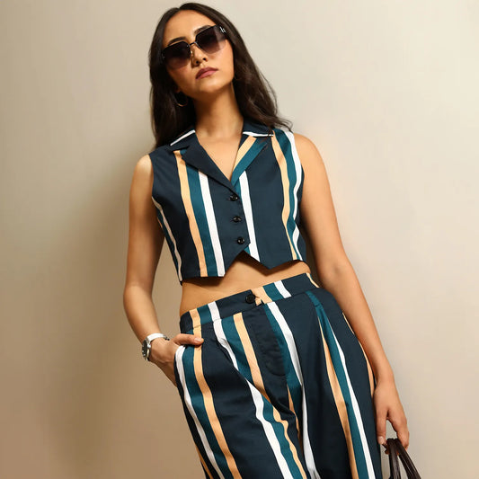 Striped Vest Co-Ord Set