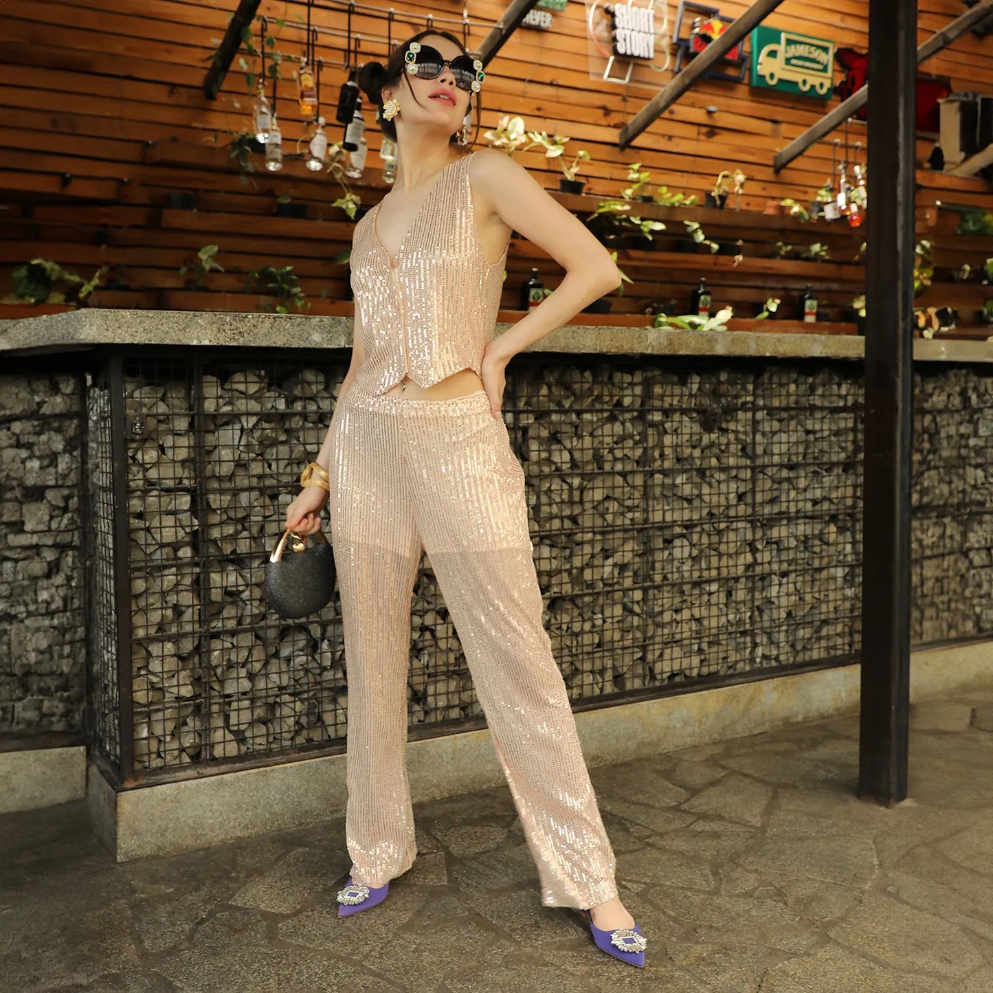 Sequin Vest Co-Ord Set