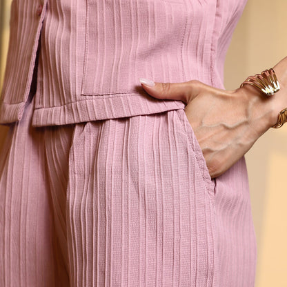 Self-Design Striped Co-Ord Set