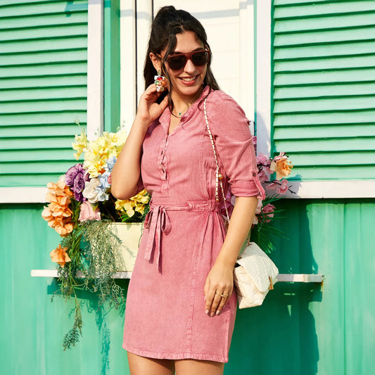 Light-Wash Mini Dress