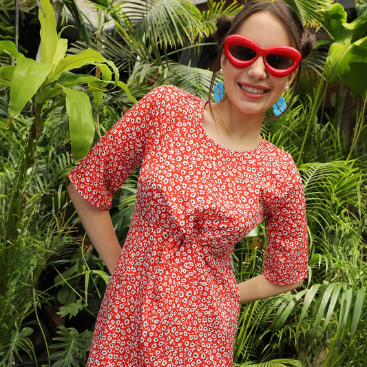 Micro Floral Sheath Dress