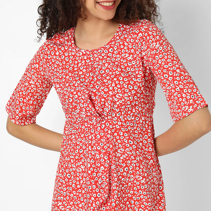 Micro Floral Sheath Dress