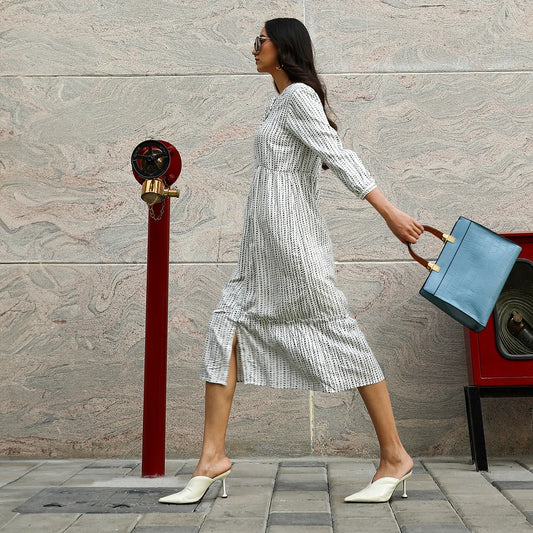 Chalk Striped Midi Dress