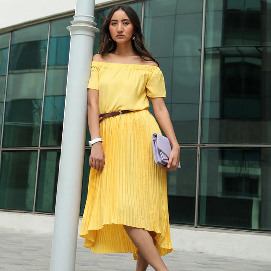 Pleated Midi Dress