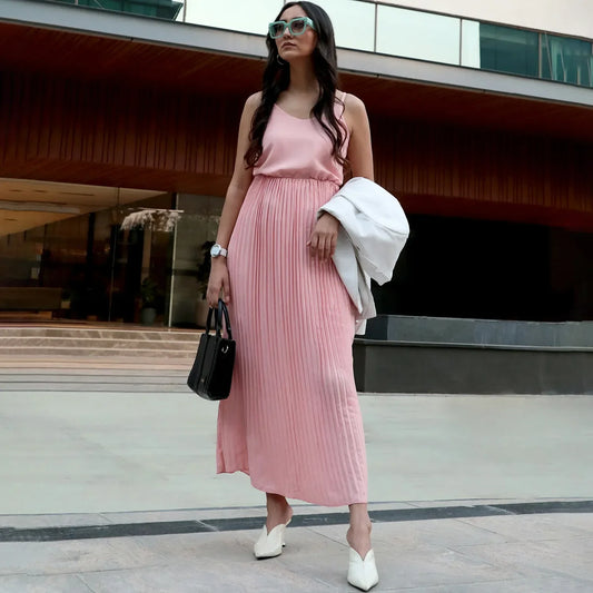 Pleated Maxi Dress