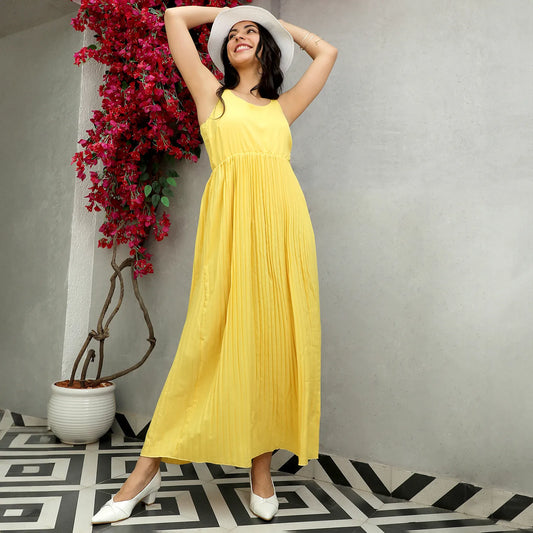 Pleated Maxi Dress