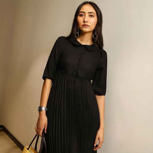 Pleated Midi Dress