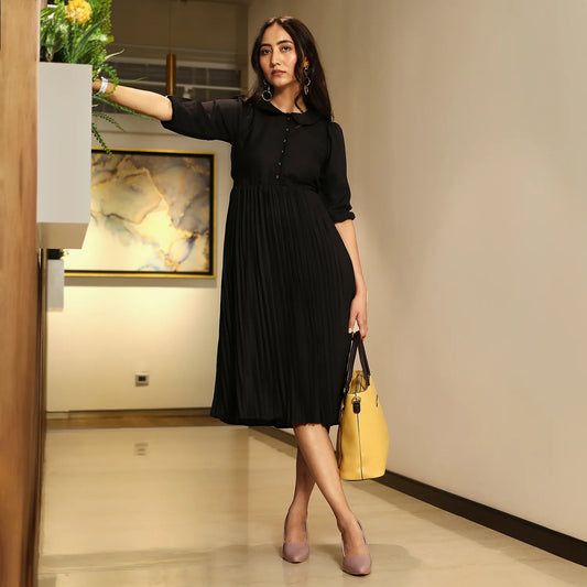 Pleated Midi Dress