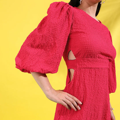 Open-Back Creased Dress