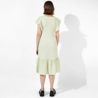 Creased Cut-Out Midi Dress