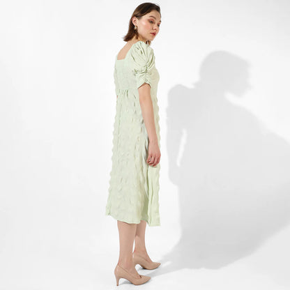 Creased Dress With Slit Detail
