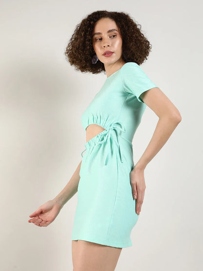 Women's Solid Dress With Cutout Detail