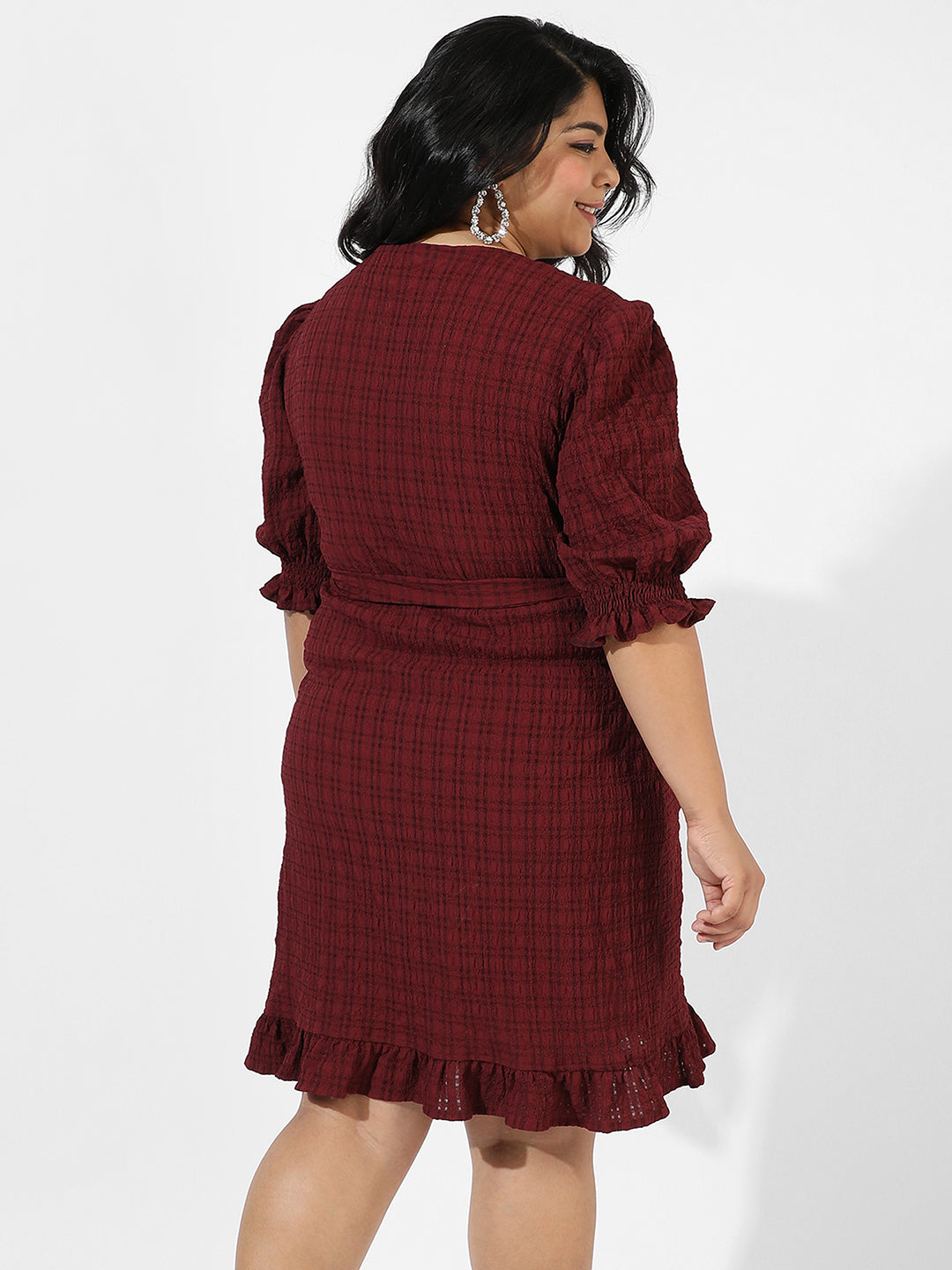 Maroon Wrap-Around Dress