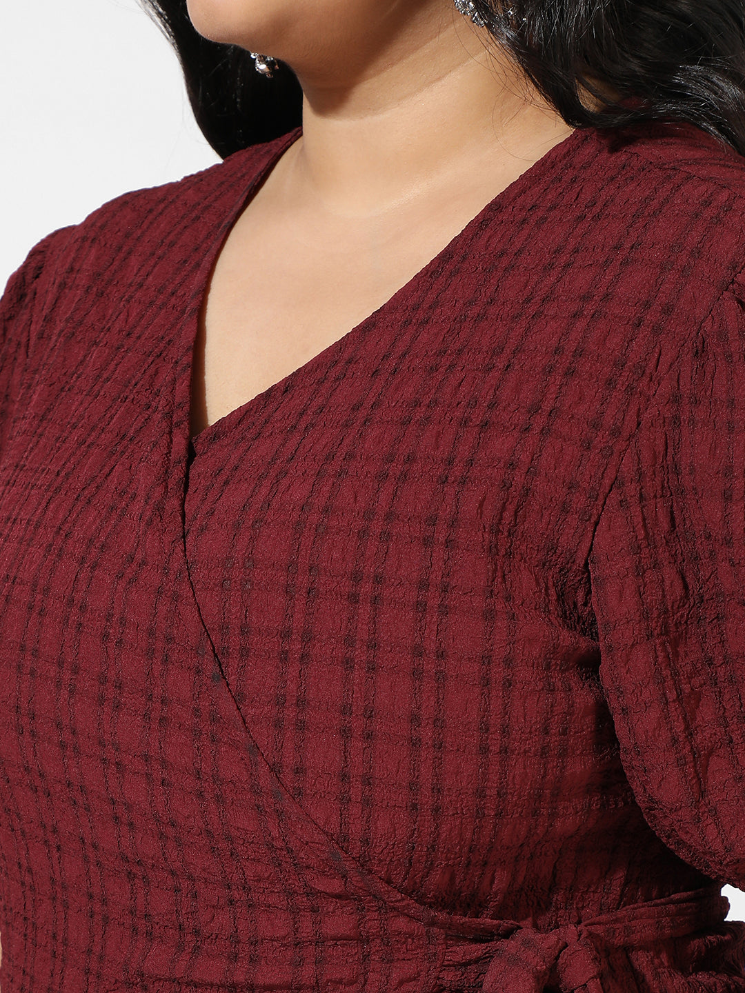 Maroon Wrap-Around Dress