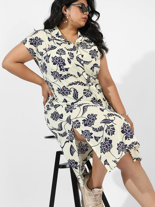 Off-White Dendritic Print Dress