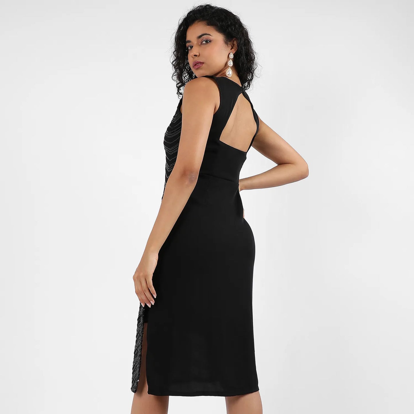 Sequin Slit Dress