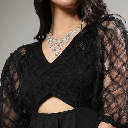 Sheer Cut-Out Dress