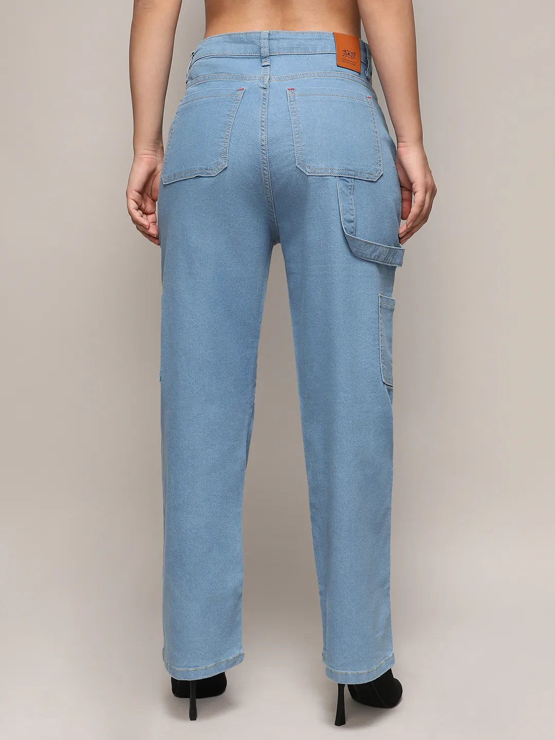 Straight Fit Cargo Denim Jeans