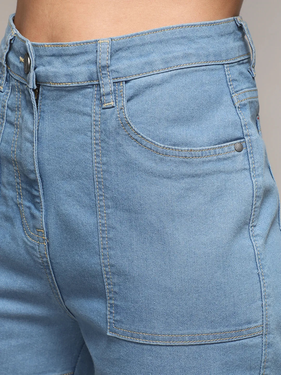 Straight Fit Cargo Denim Jeans