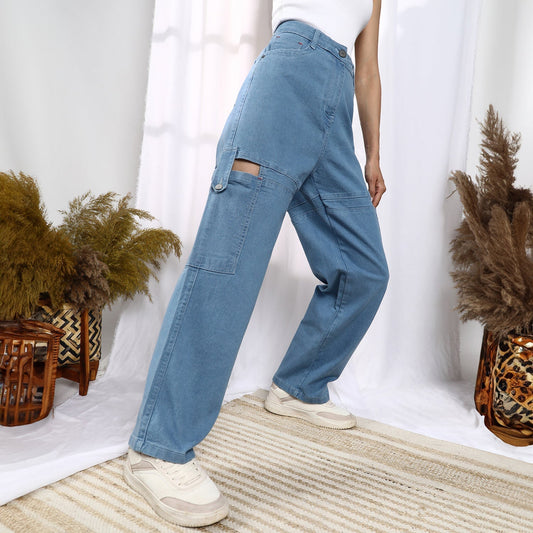 Mid-Rise Cutout Denim Jeans