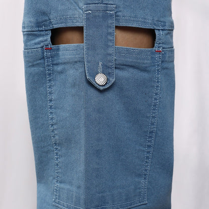 Mid-Rise Cutout Denim Jeans
