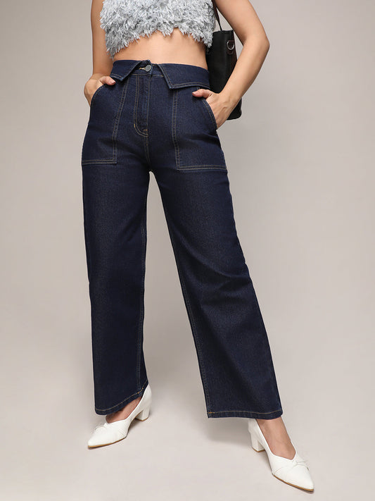 Collared Denim Jeans