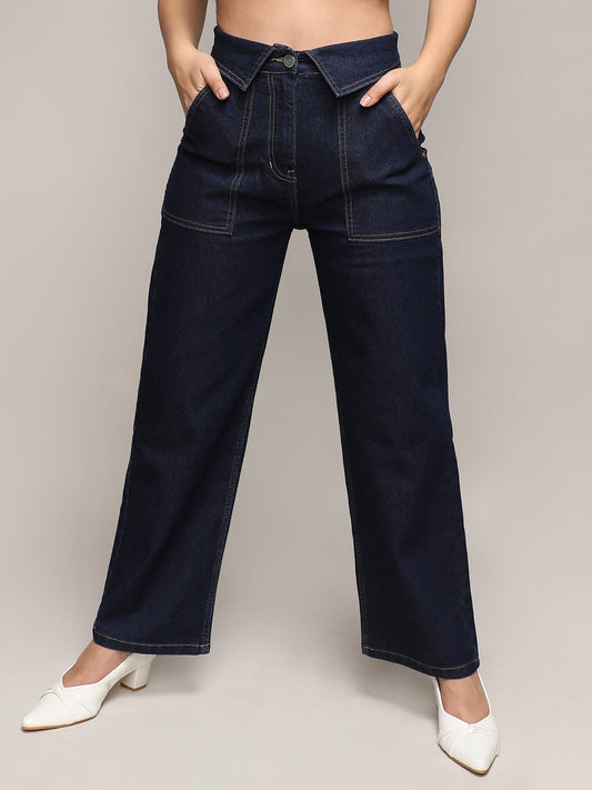 Collared Denim Jeans