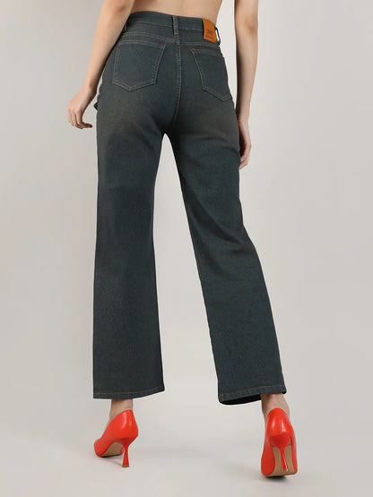 Flared Cargo Denim Jeans