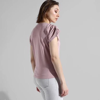 Ruche-Sleeved Top